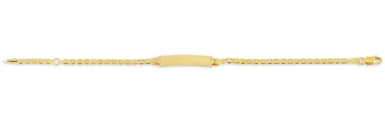 10k Gold ID Child Bracelet Flat Link - Engravable