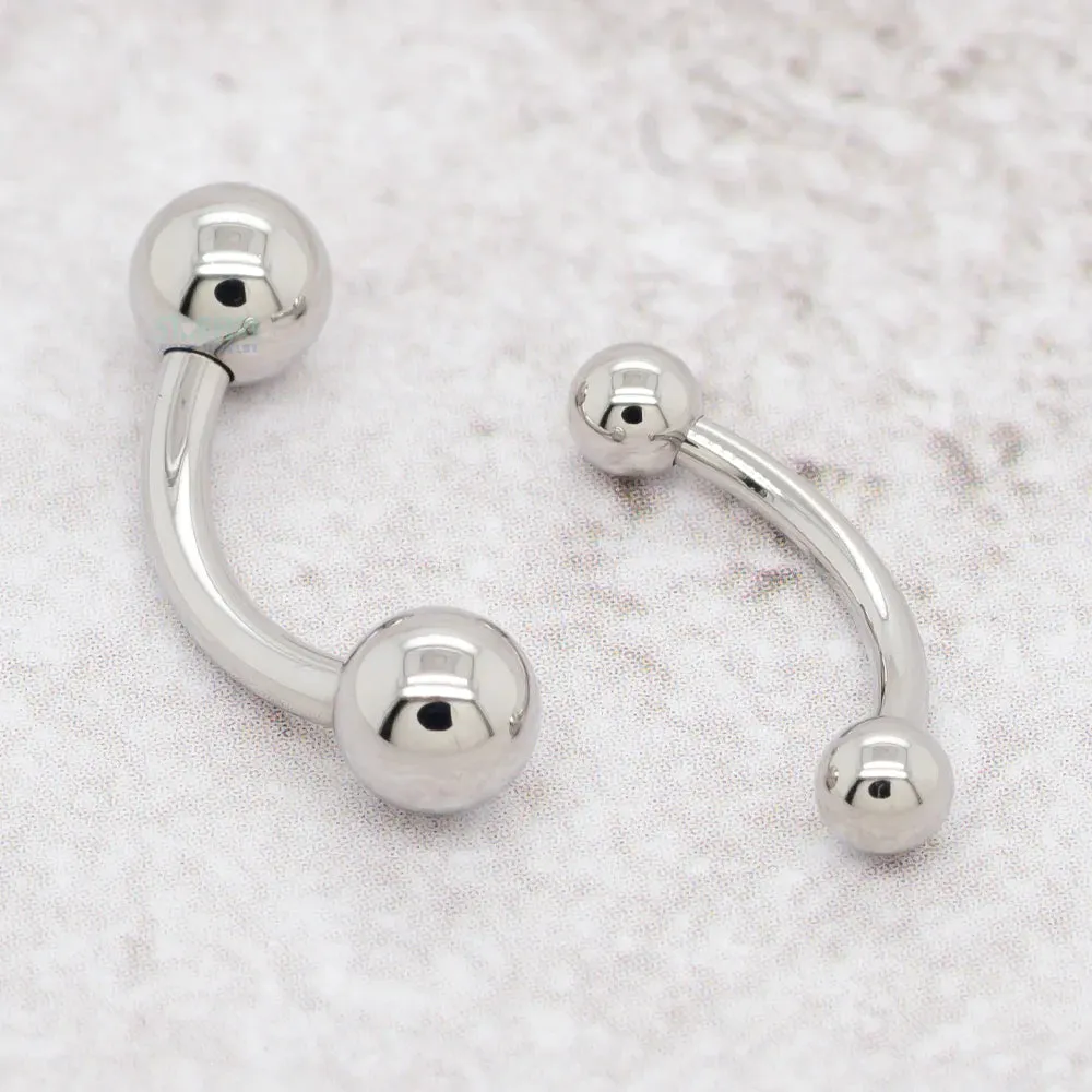 2 gauge Stainless Steel Curved Barbell