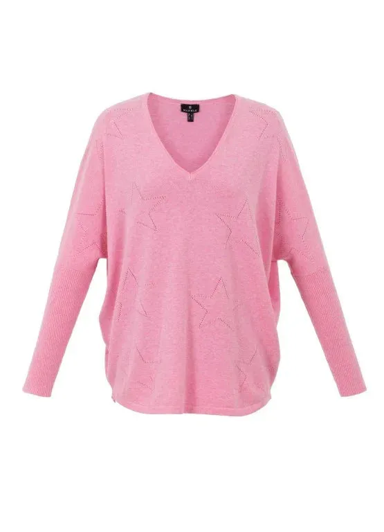 7010 Pink Marble Star Knit Jumper