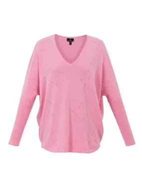 7010 Pink Marble Star Knit Jumper