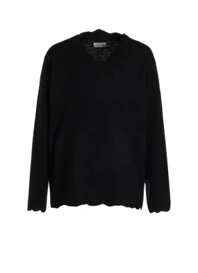 7G RIB V NECK KNIT