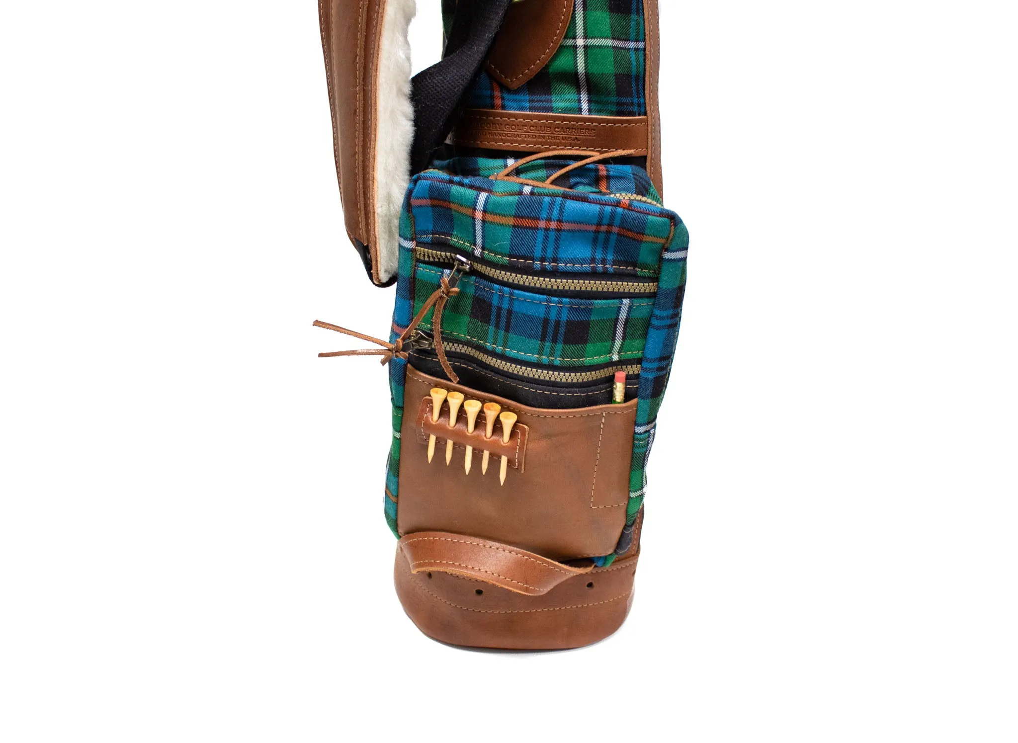 8 Mackenzie OC Tartan Golf Bag in Black Canvas and Natural Leather