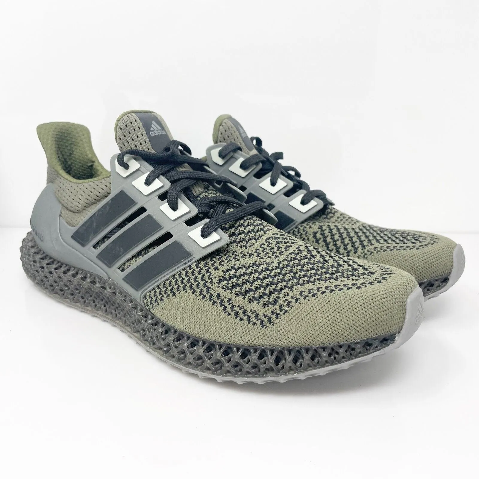 Adidas Mens Ultra 4D IG2261 Green Running Shoes Sneakers Size 11.5