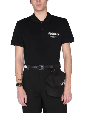 Alexander McQueen Graffiti Logo Polo Shirt