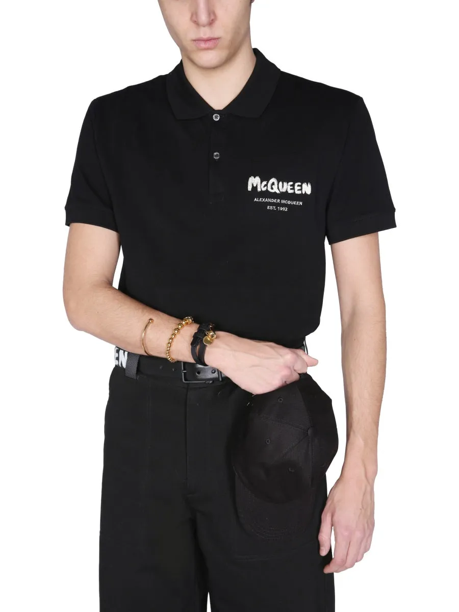 Alexander McQueen Graffiti Logo Polo Shirt