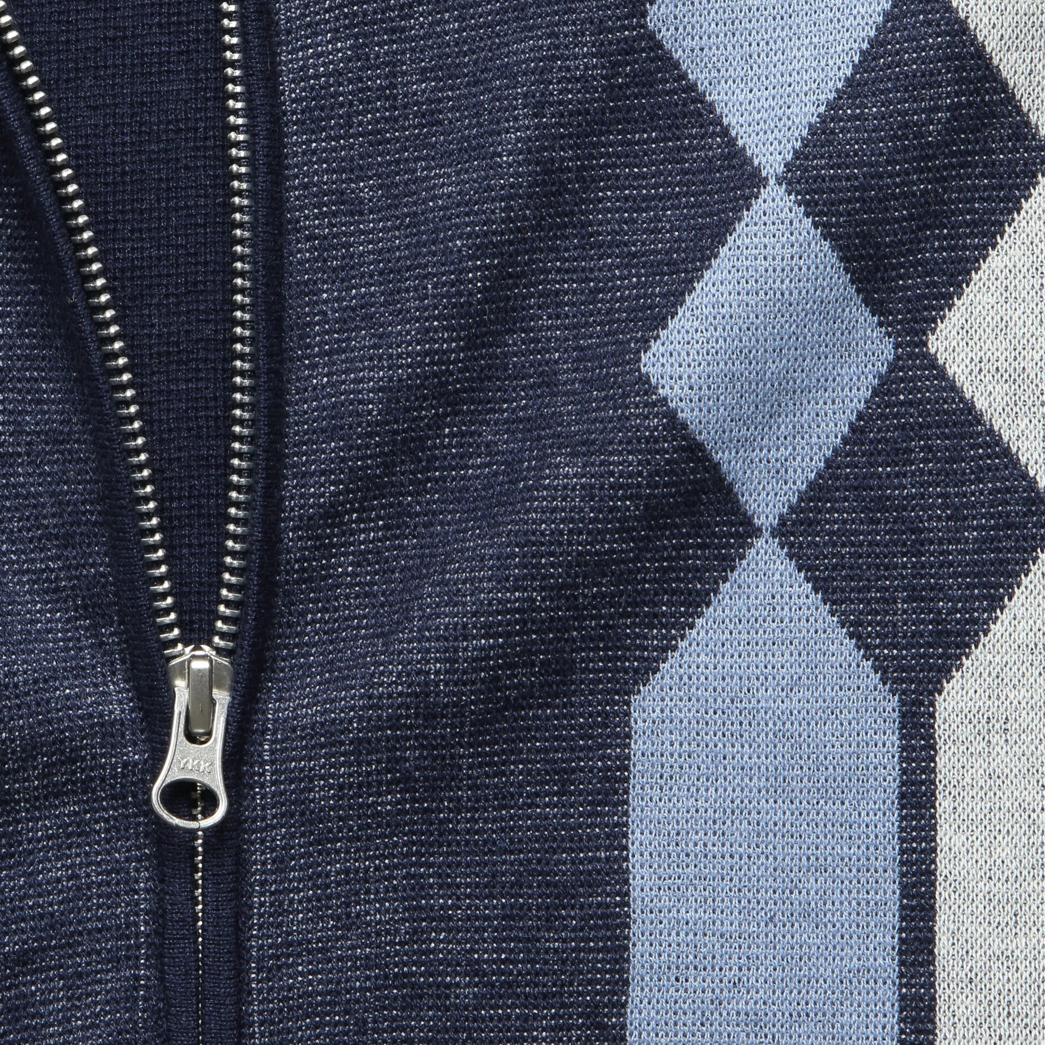 Argyle Zip Polo - Navy