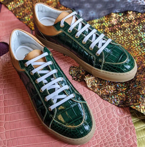 Ascot Sneakers - Emerald Green Alligator