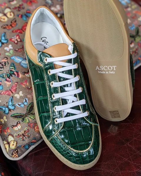 Ascot Sneakers - Emerald Green Alligator