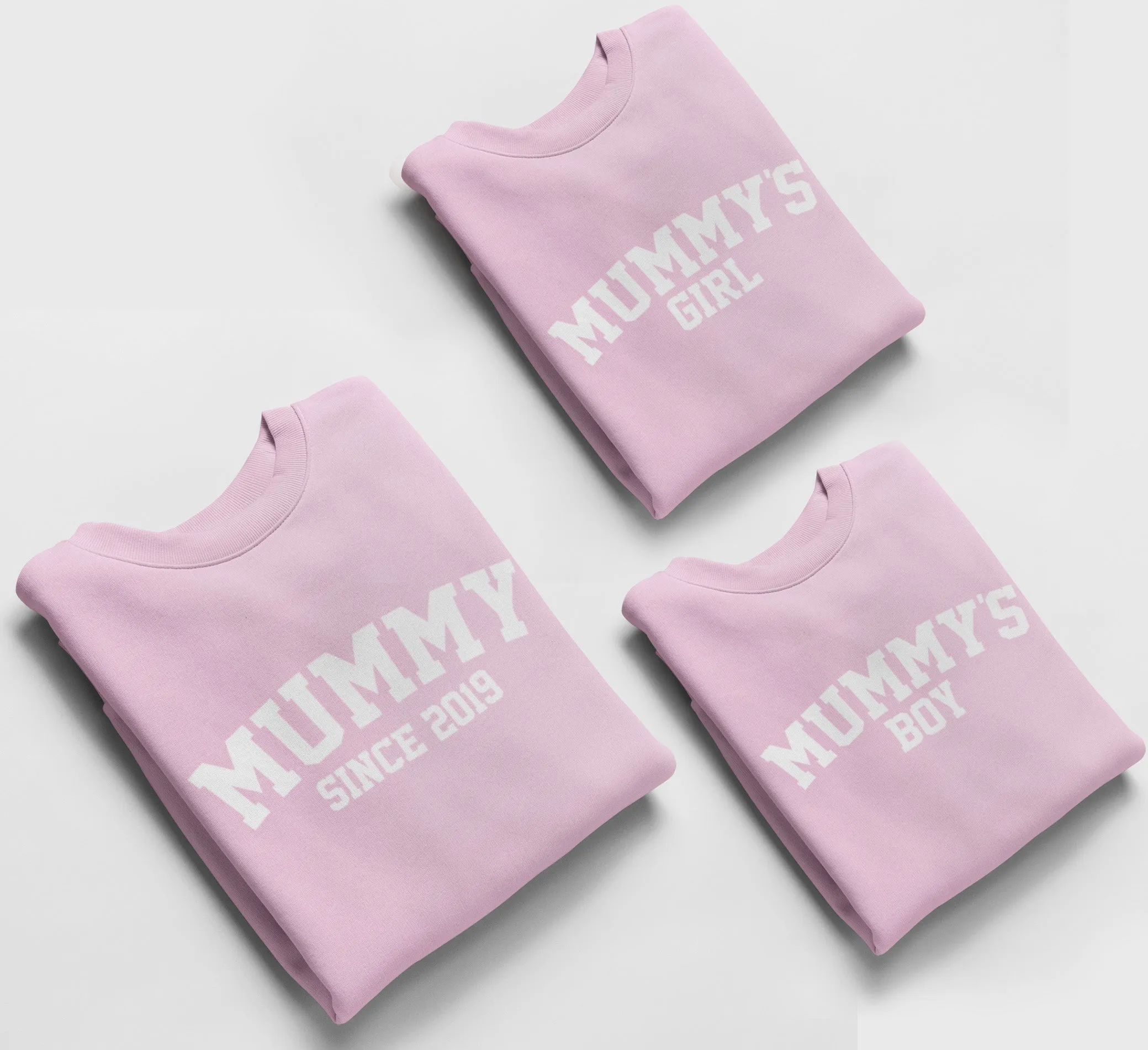 Baby Pink Matching Jumpers, Mummy Since, Mummy's Girl, Mummy's Boy Mother's Day Gift, Birthday Gift