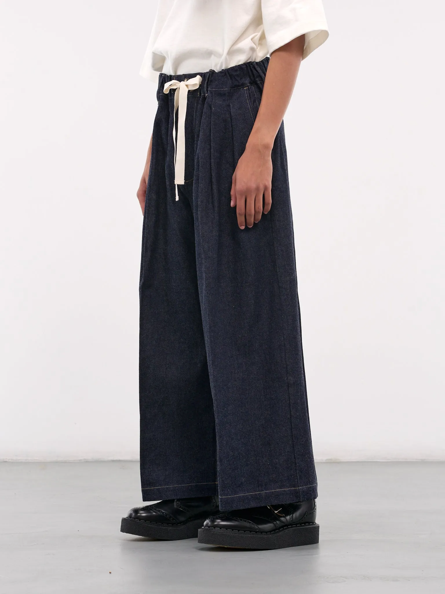 Baggy Drawstring Denim Trousers (SLEC-HP-DW-ONE-WASH)