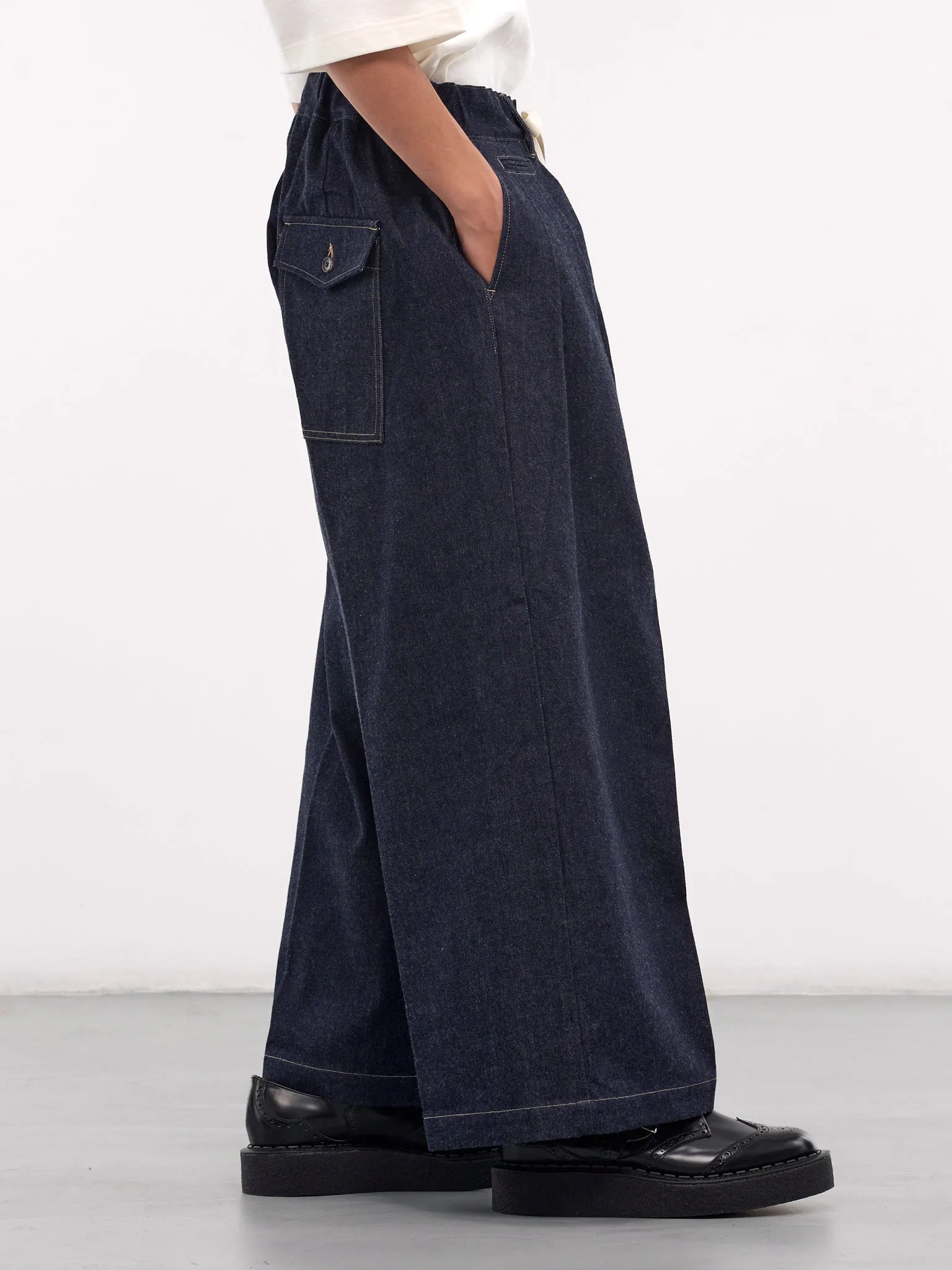 Baggy Drawstring Denim Trousers (SLEC-HP-DW-ONE-WASH)