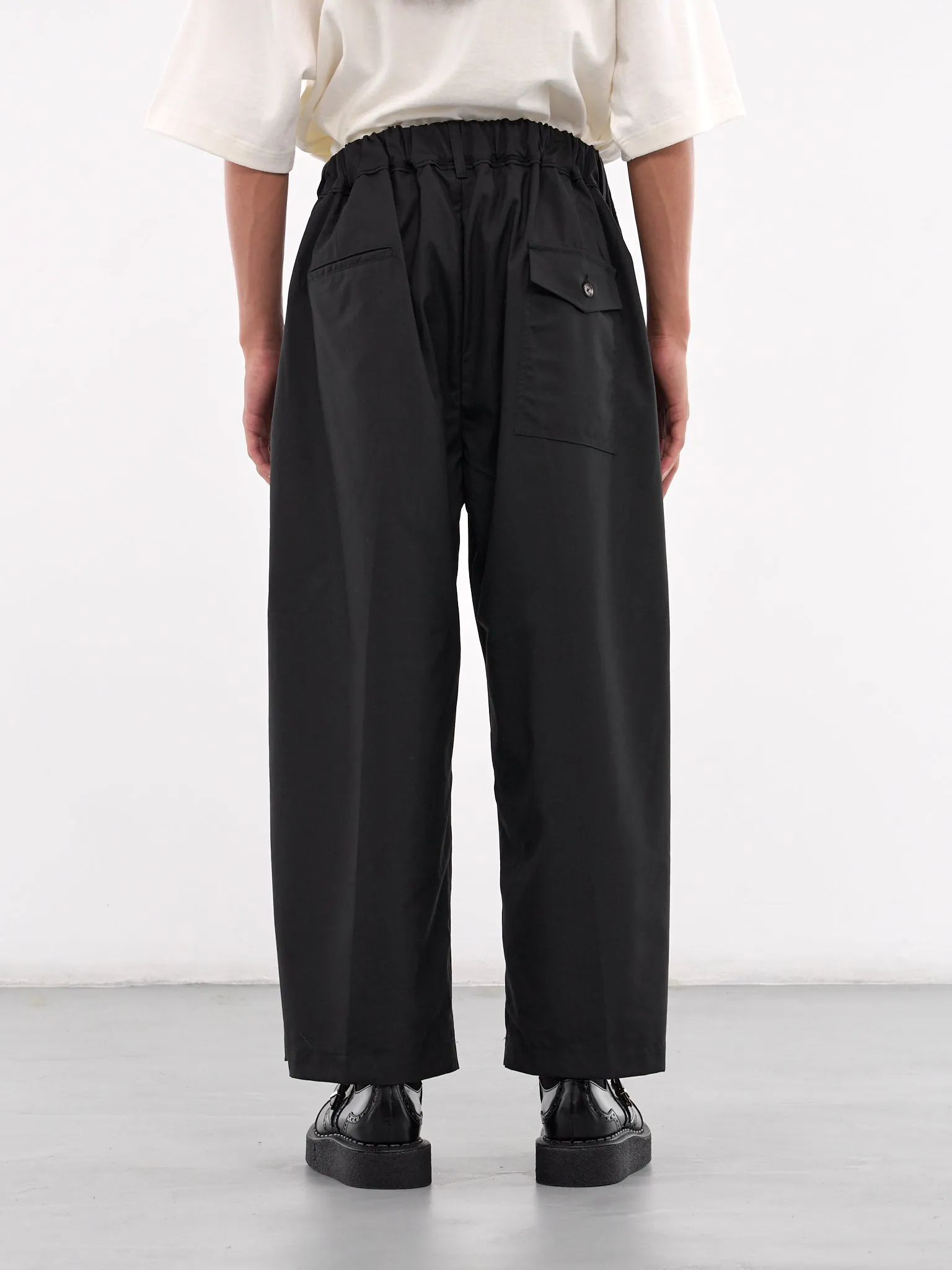 Baggy Drawstring Trousers (SLEC-HP-DBL-WASH-BLACK)