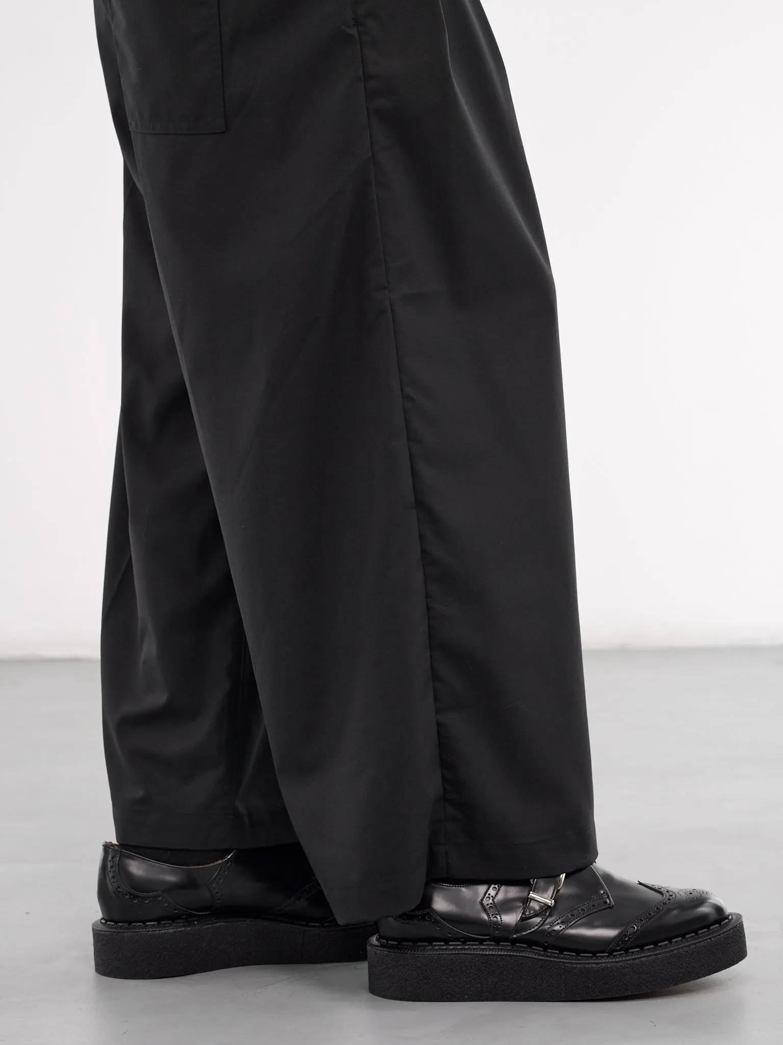 Baggy Drawstring Trousers (SLEC-HP-DBL-WASH-BLACK)