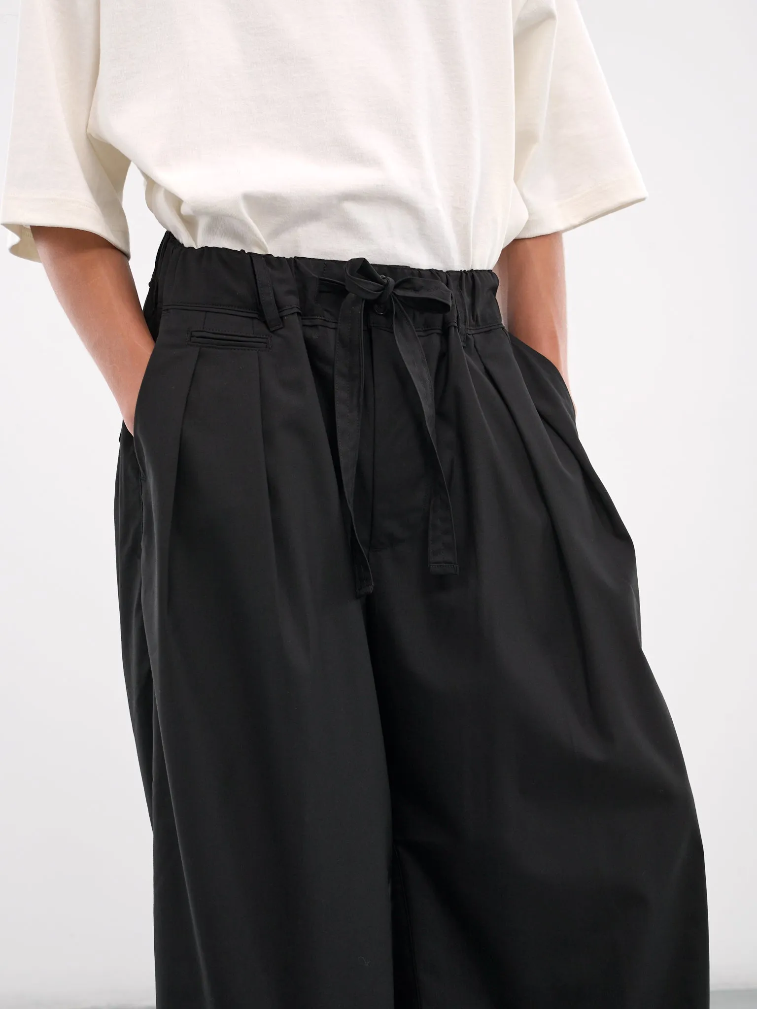 Baggy Drawstring Trousers (SLEC-HP-DBL-WASH-BLACK)