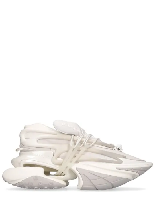 Balmain   Unicorn neoprene & leather sneakers 