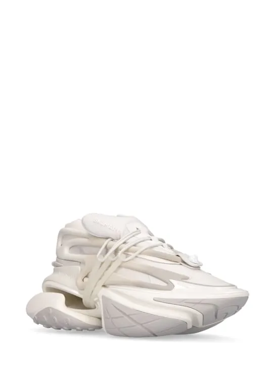 Balmain   Unicorn neoprene & leather sneakers 