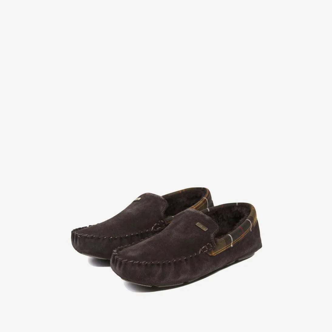 Barbour Monty Suede Fur Slippers MSL0001 Brown Suede