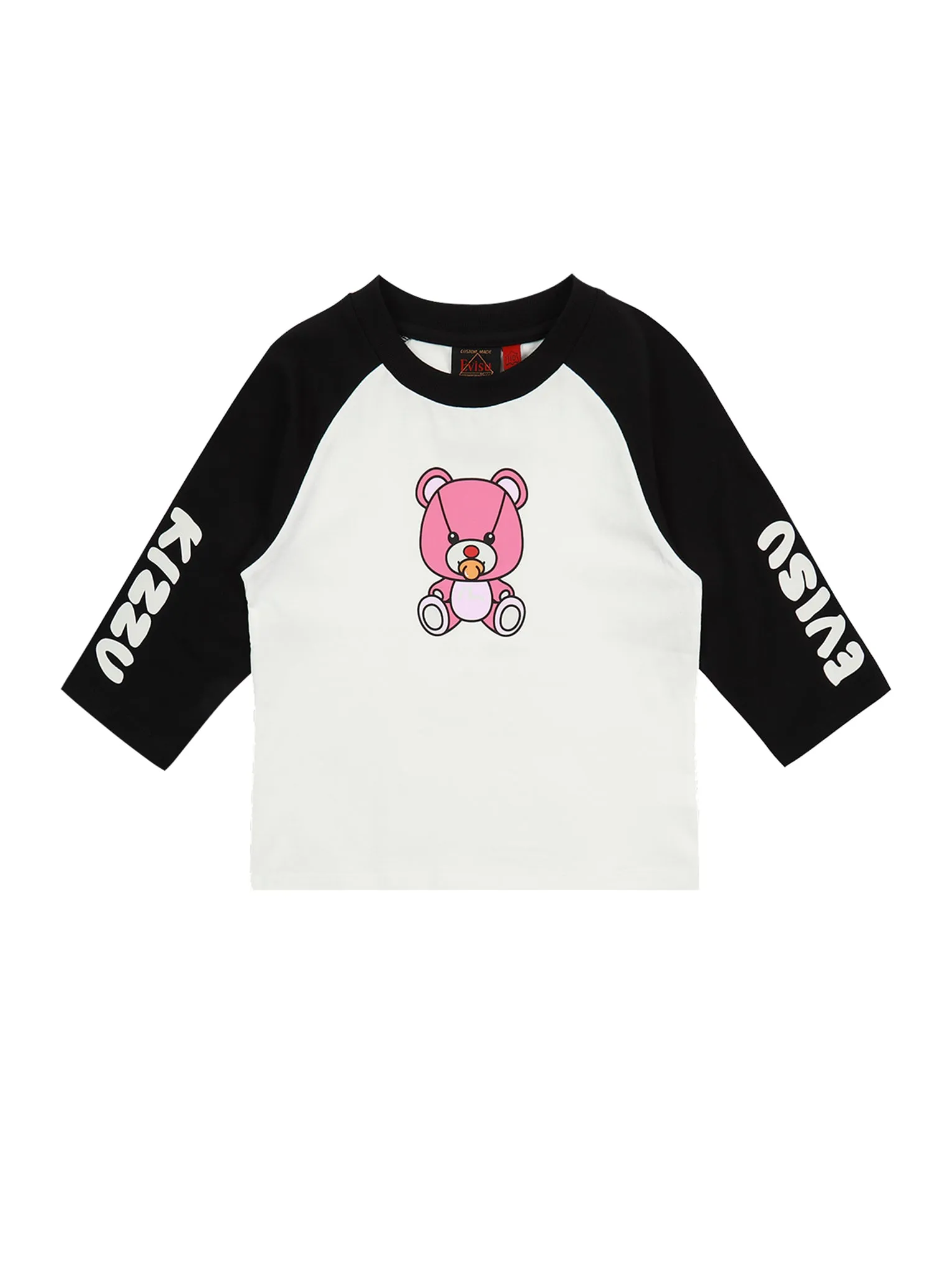 Bear Print Raglan Long-sleeve T-shirt