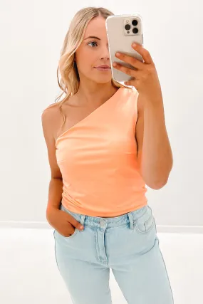 Bec One Shoulder Top Peach