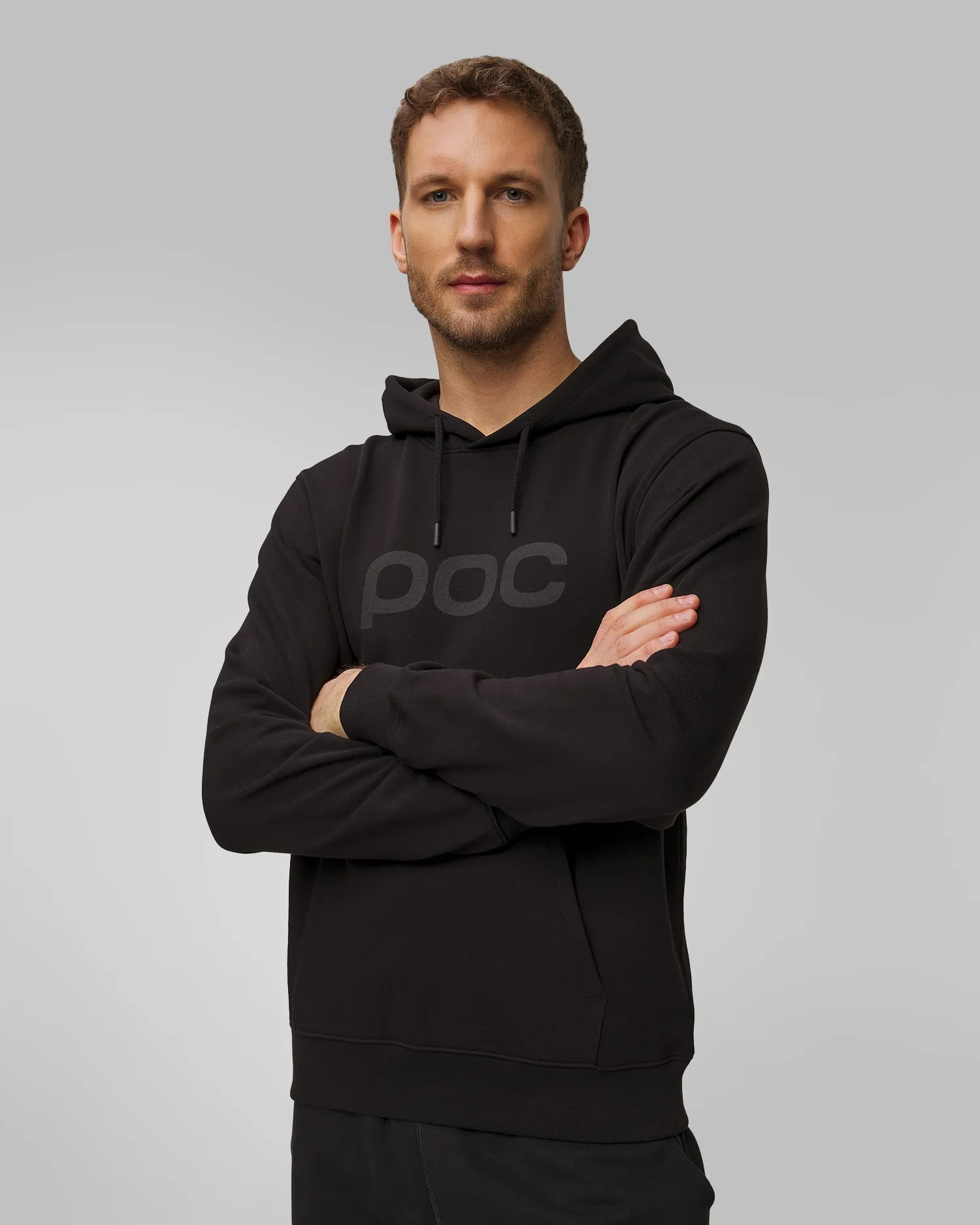 Biała bluza z kapturem męska POC Hood czarna 61652-1002