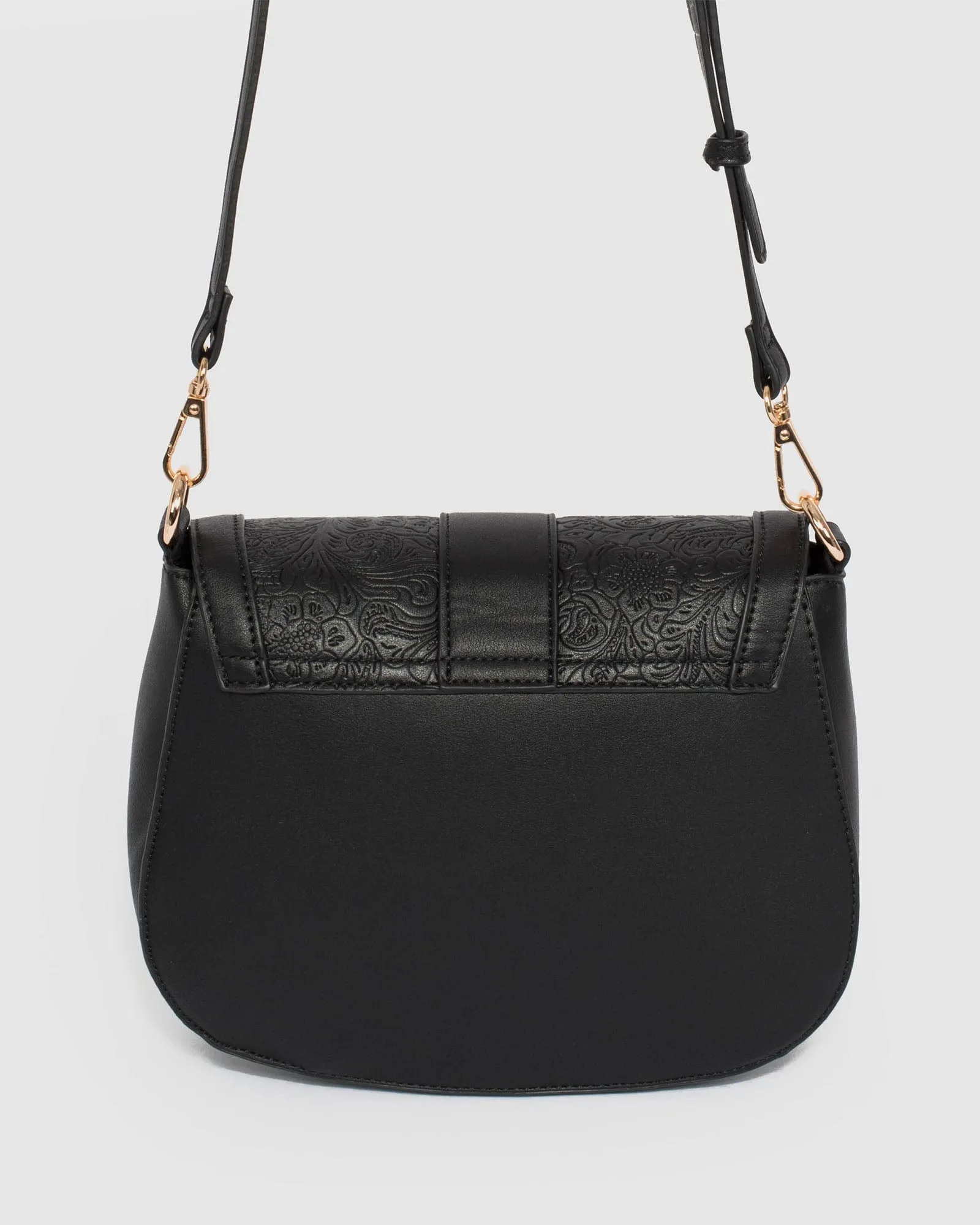 Black Aria Tassel Saddle Bag