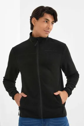 Black Embroidered Sweatshirt For Men