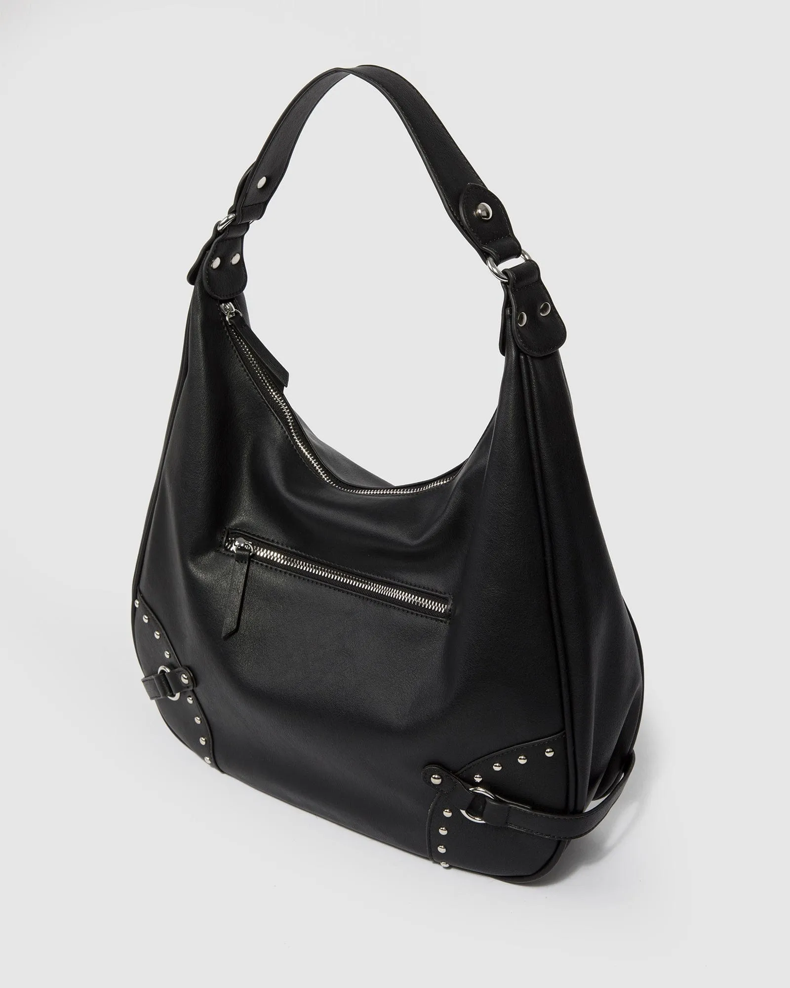 Black Molly Stud Slouch Bag