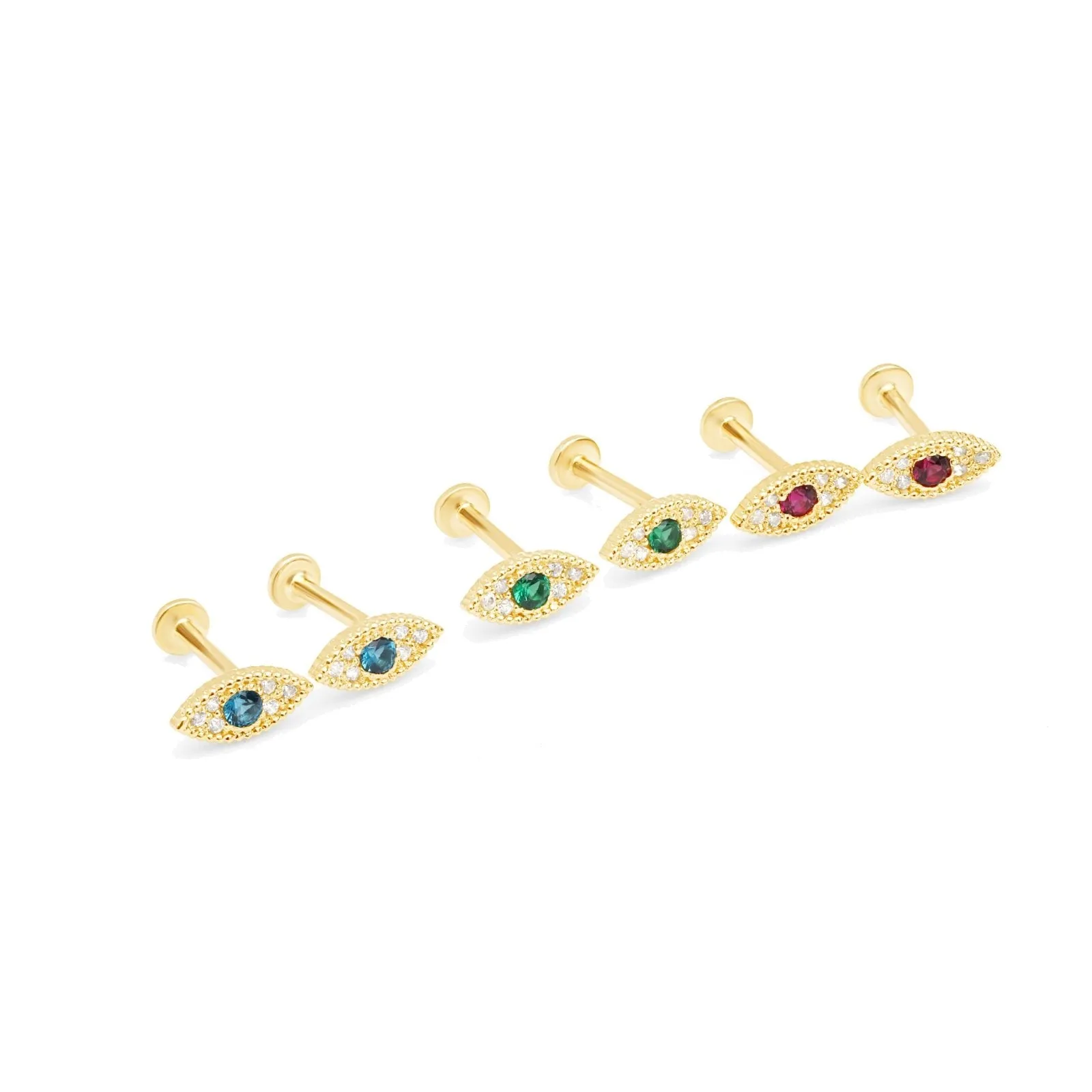 Blue Topaz Evil Eye Stud