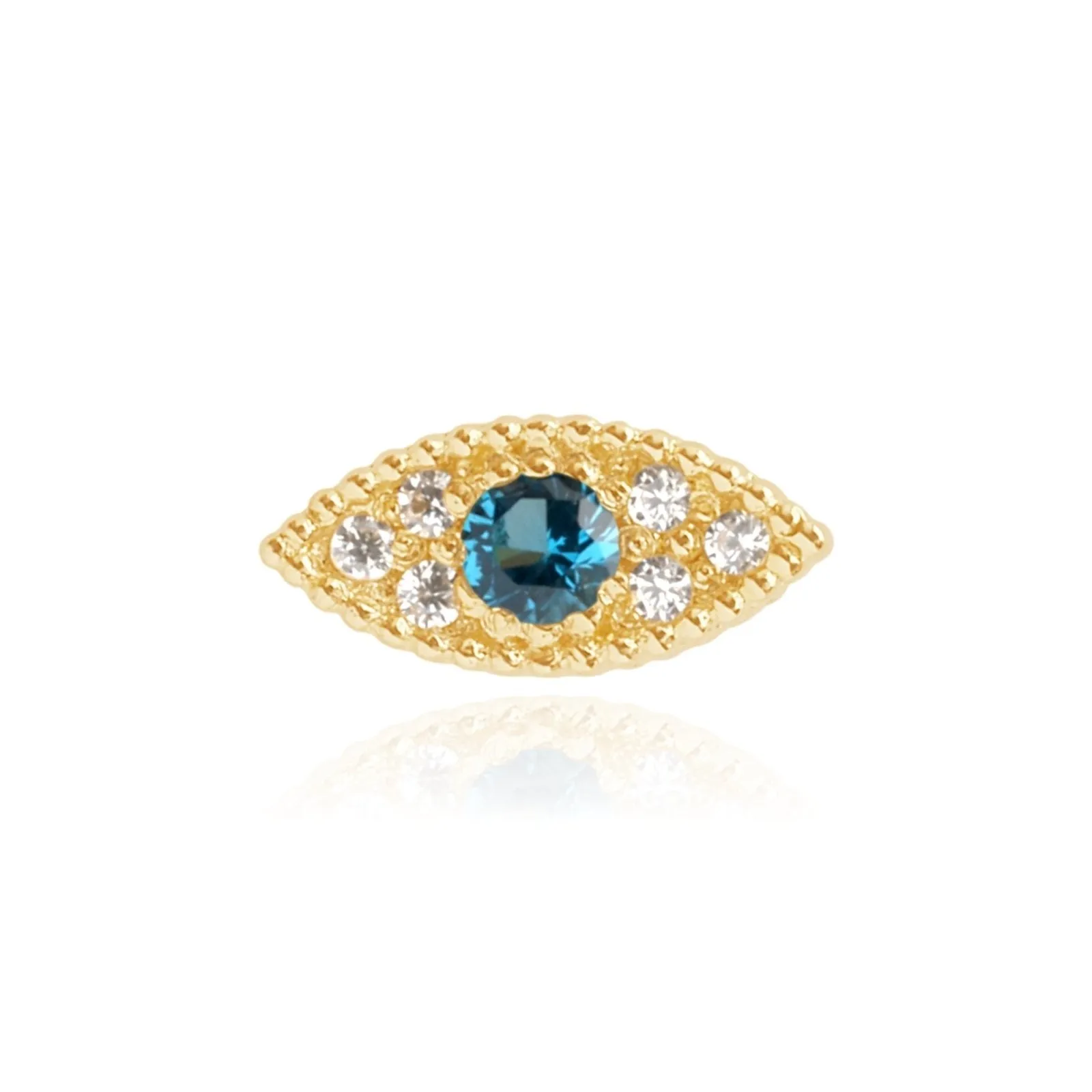 Blue Topaz Evil Eye Stud