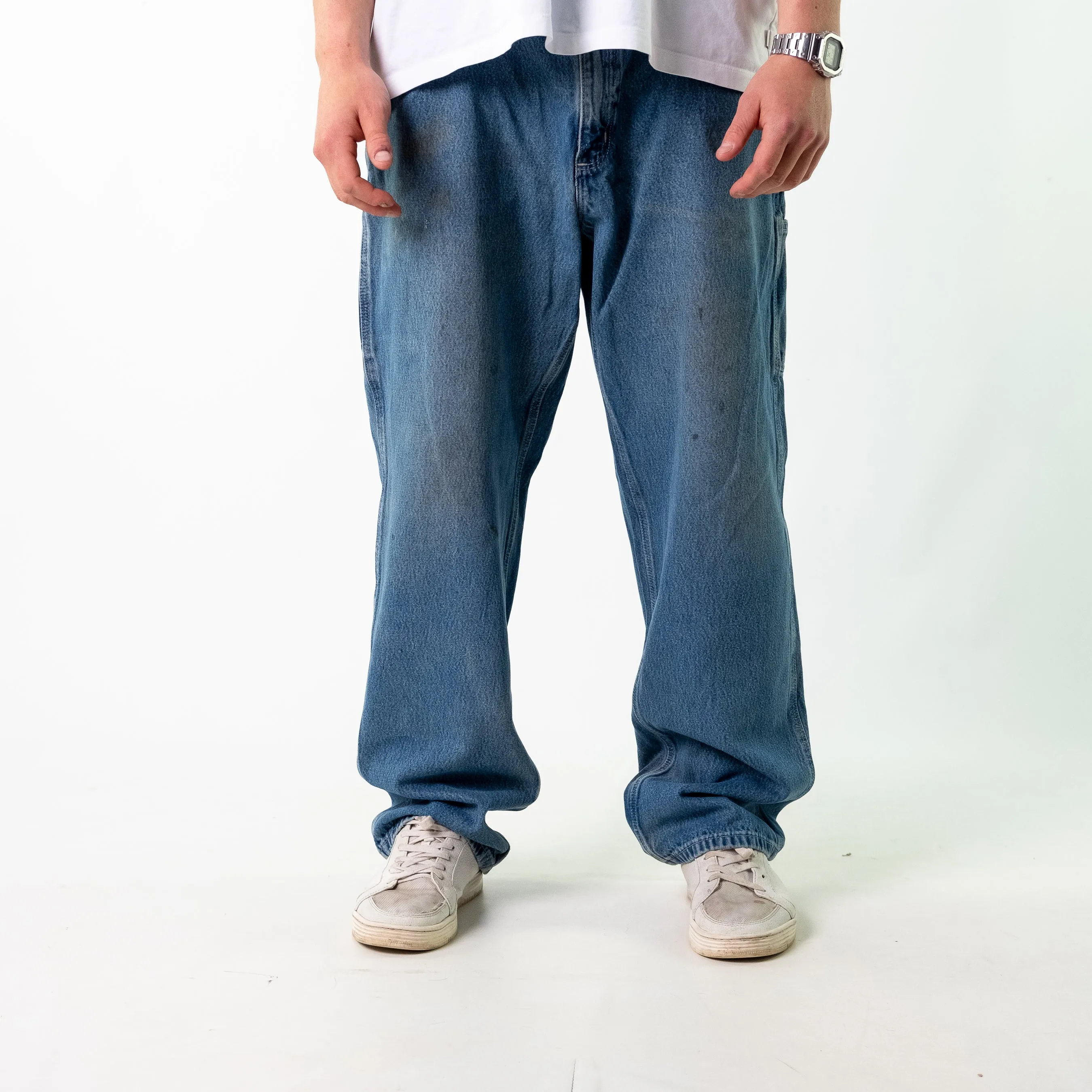 Blue y2ks Carhartt Denim Carpenter Jeans Baggy Pants (38x32)