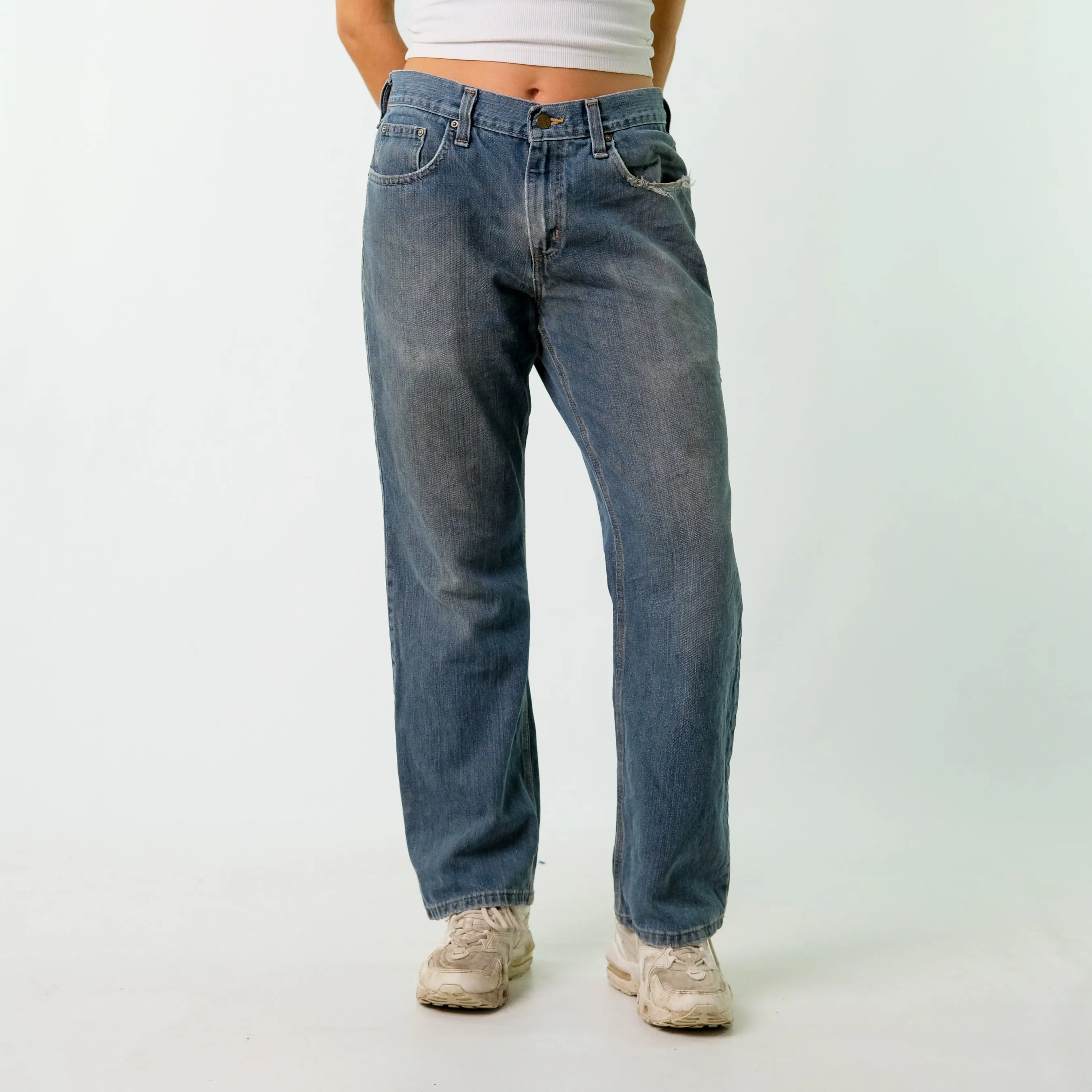 Blue y2ks Carhartt Denim Jeans Baggy Pants (32x30)