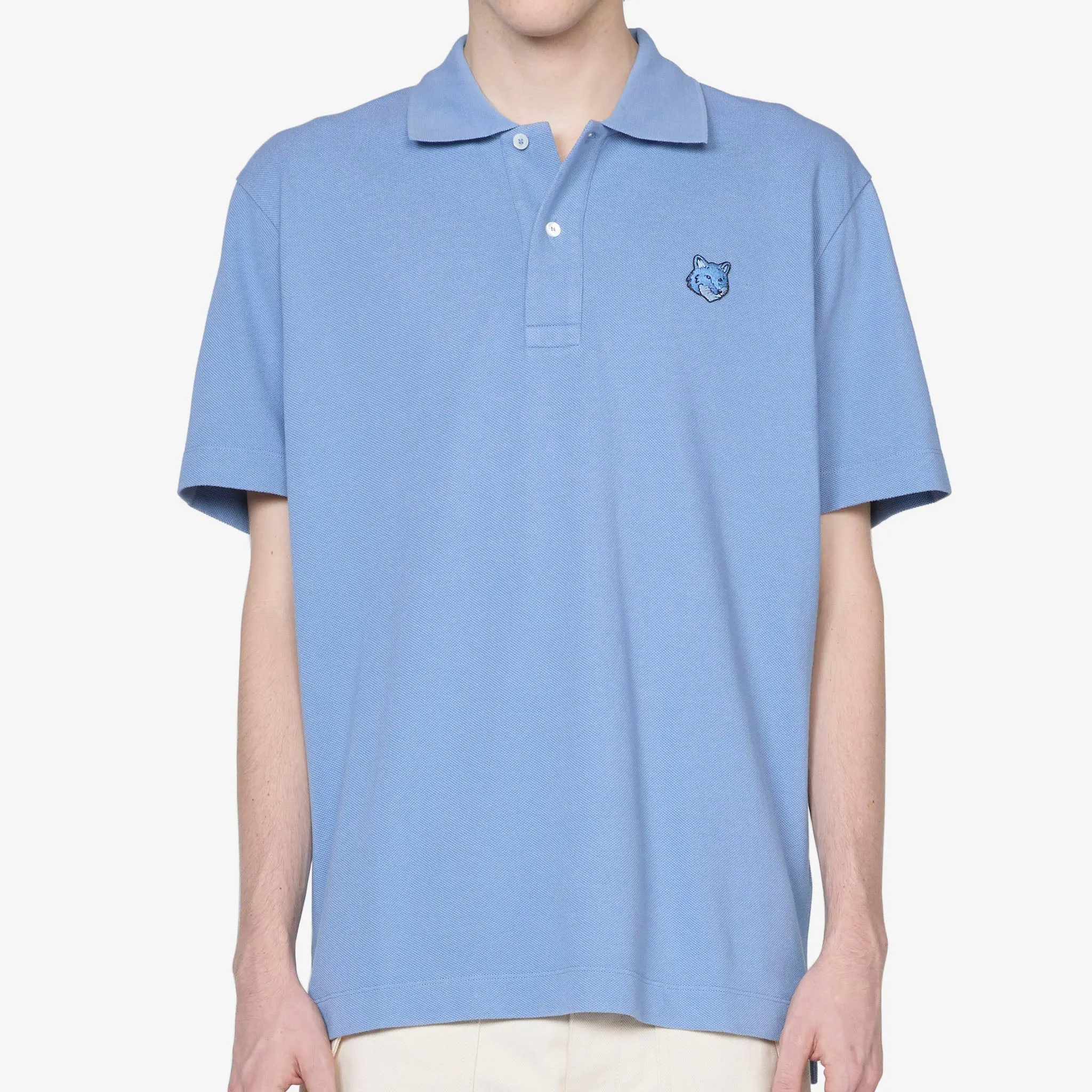 Fox Head Embroidered Polo Shirt - Hampton Blue