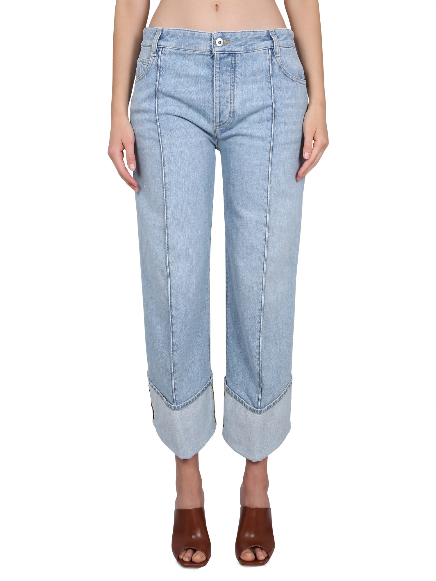 Bottega Veneta Cotton Denim Curved Line Jeans