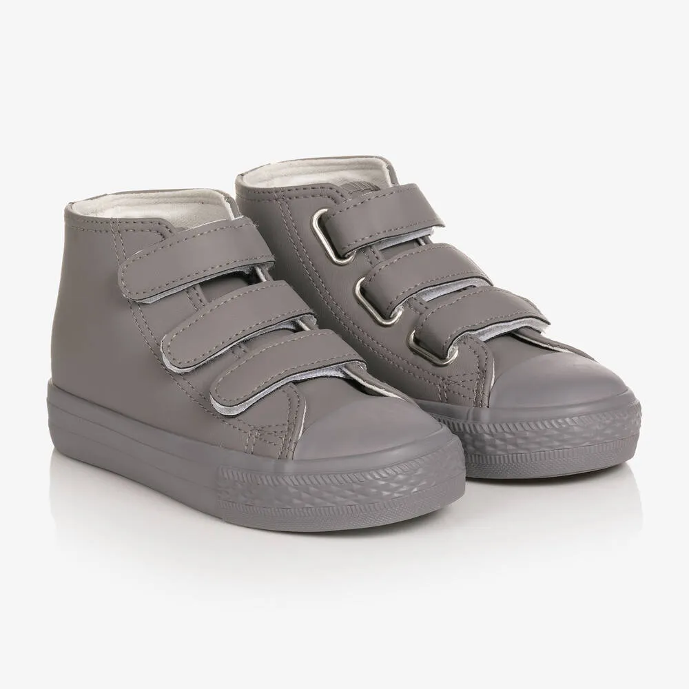 Boys Grey High-Top Trainers