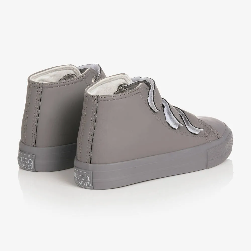 Boys Grey High-Top Trainers