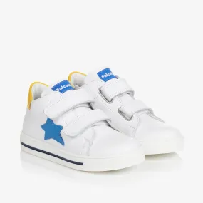 Boys White Leather Star Trainers