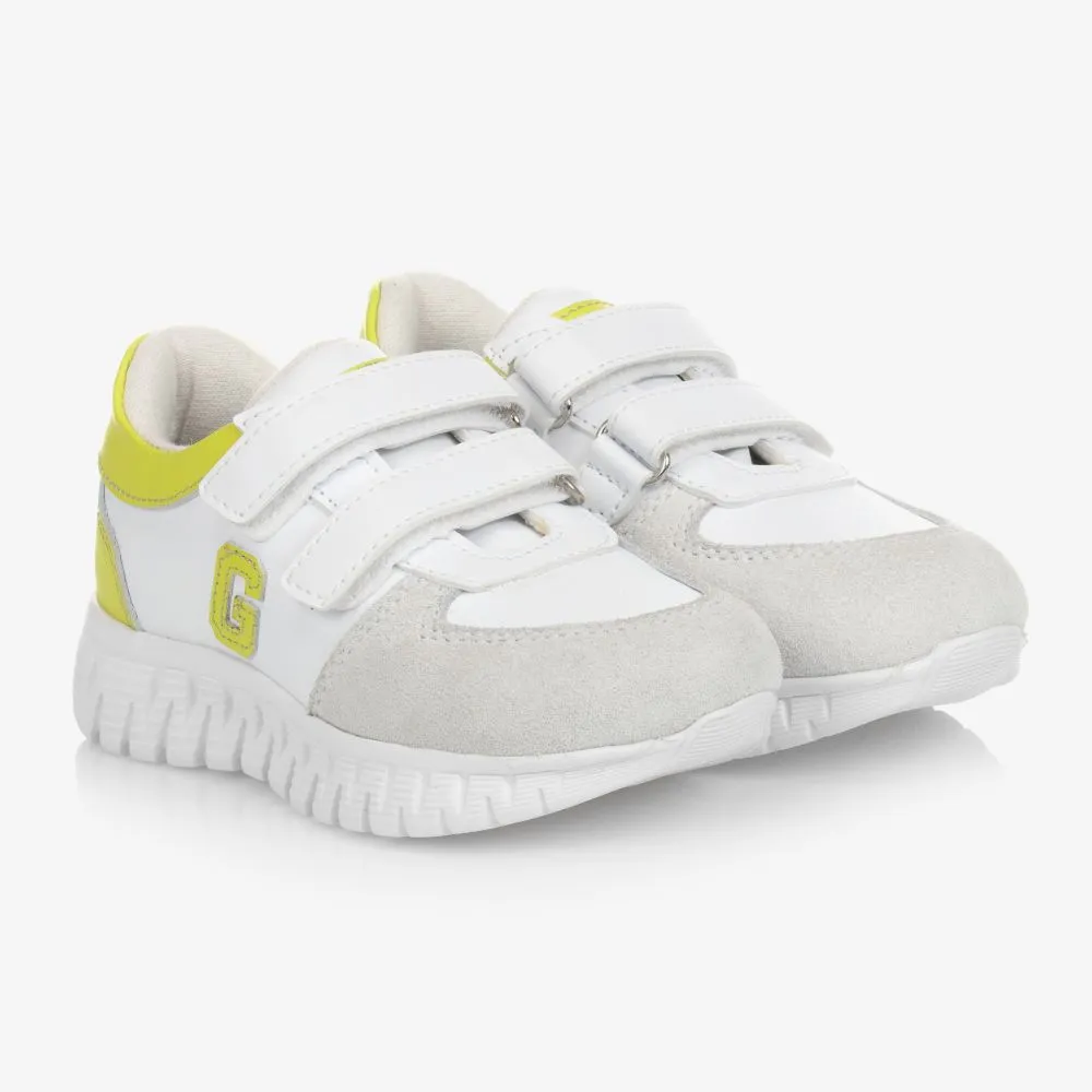 Boys White Leather Trainers