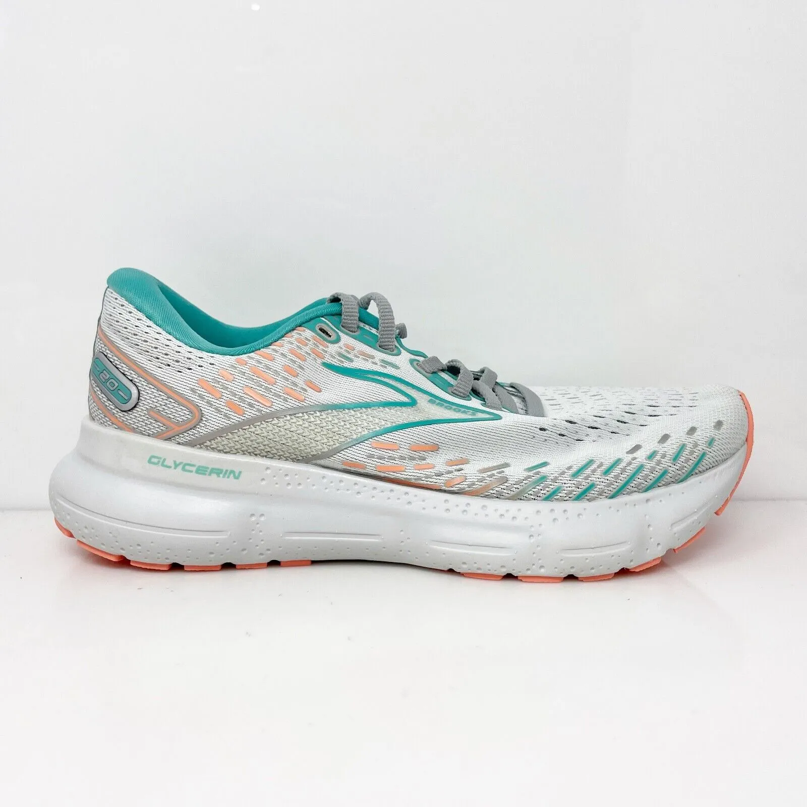 Brooks Womens Glycerin 20 1203691B061 Gray Running Shoes Sneakers Size 7.5 B