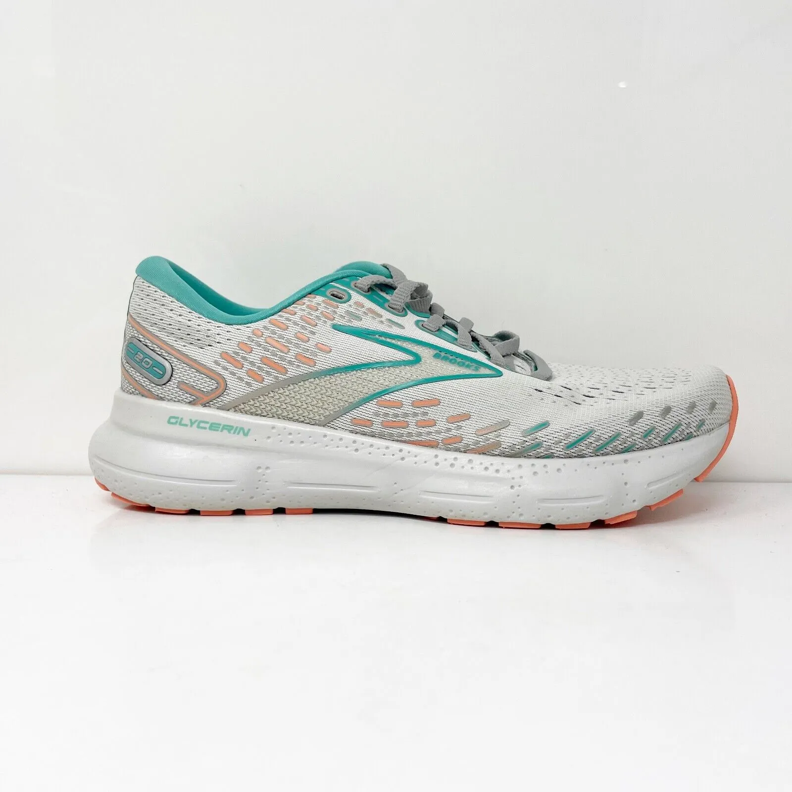 Brooks Womens Glycerin 20 1203691D061 Gray Running Shoes Sneakers Size 7 D