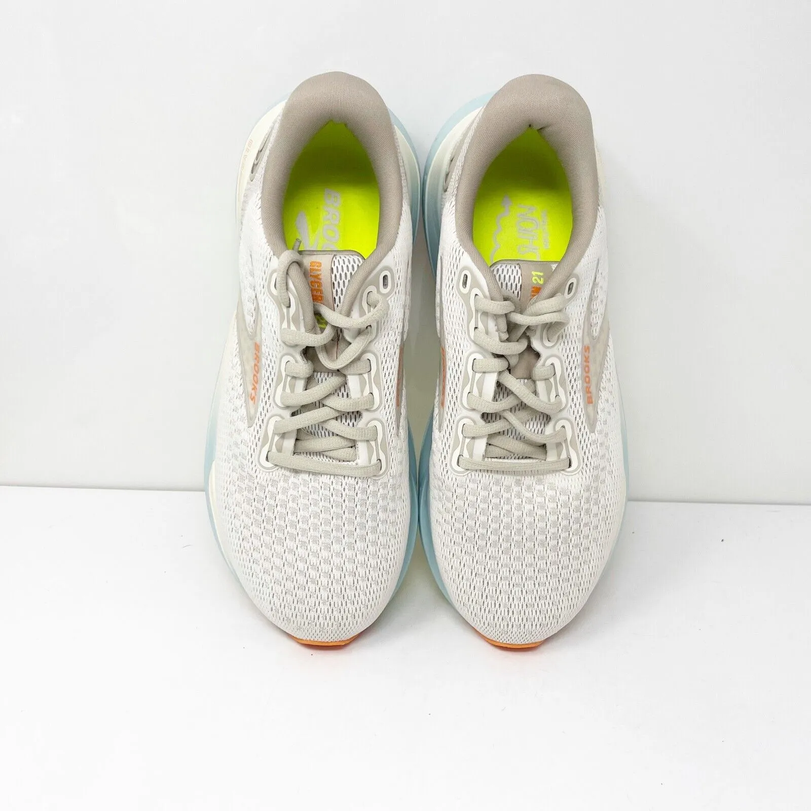 Brooks Womens Glycerin 21 1204081D195 White Running Shoes Sneakers Size 7.5 D