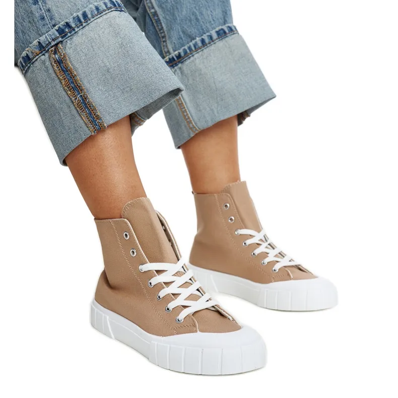 Brown high-top Vinka sneakers