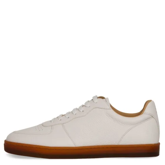 BRUNELLO CUCINELLI White Trainers in Grained Calfskin