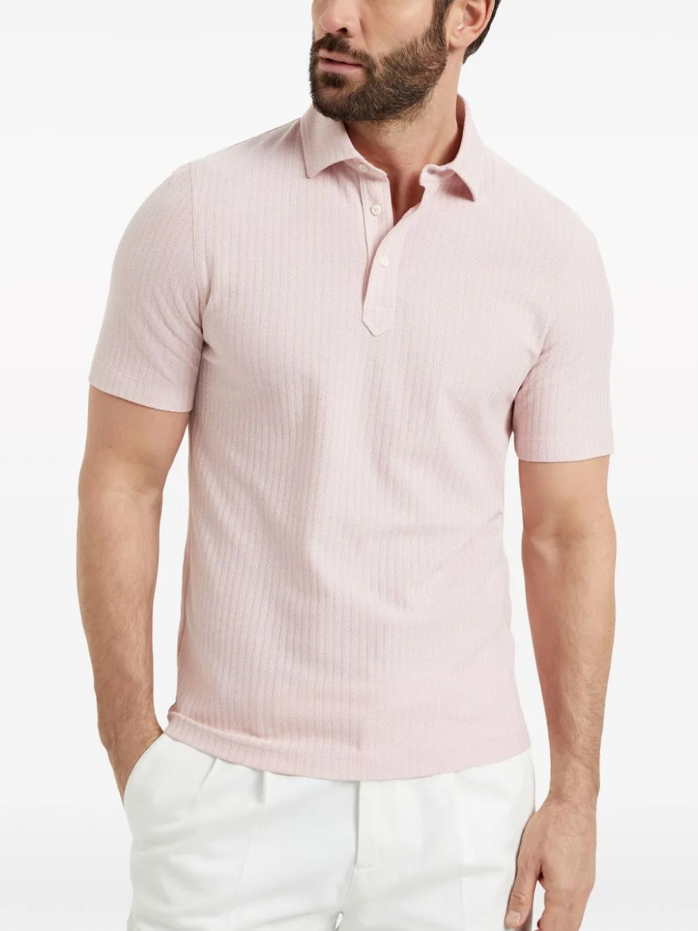 Cotton & Silk Polo by Brunello Cucinelli