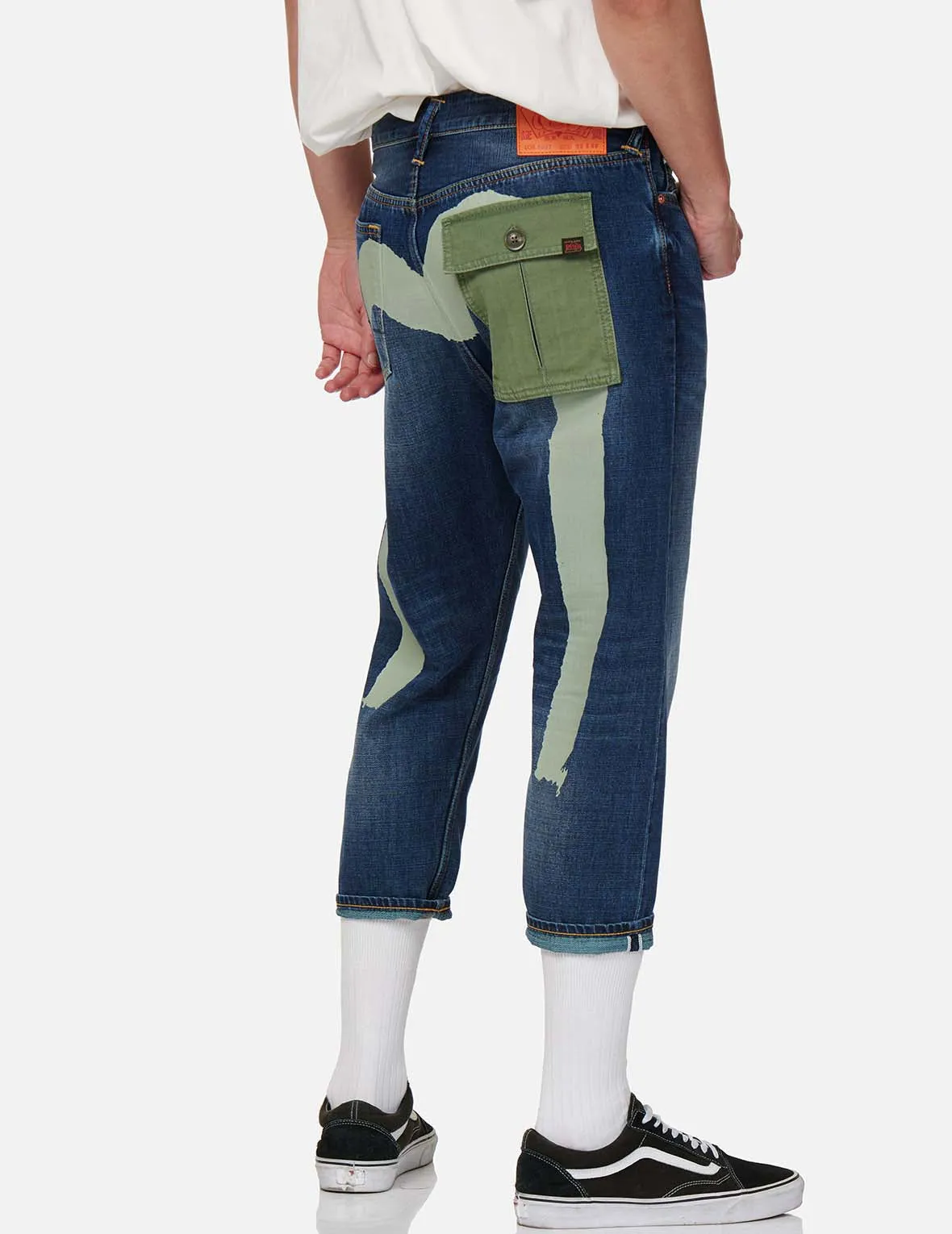 Brushstroke Daicock Military-hybrid Cropped Jeans