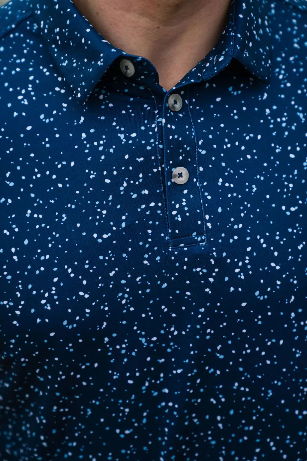 Navy Speckled Performance Polo