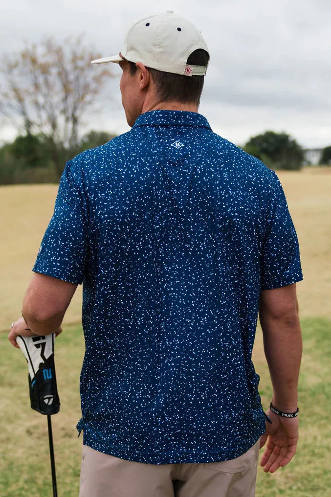 Navy Speckled Performance Polo