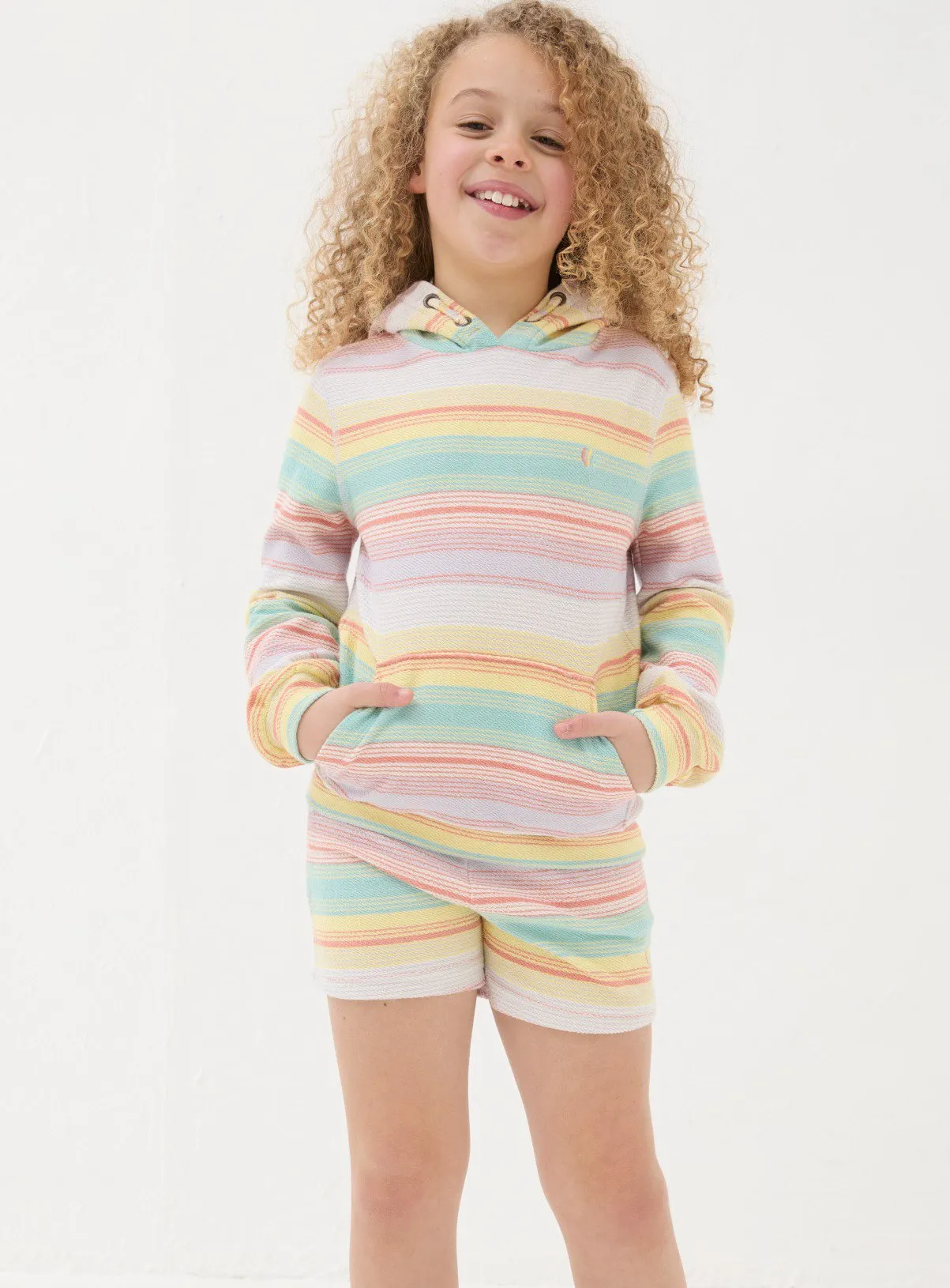 FATFACE Textured Stripe Popover Sweat 3-4 Years