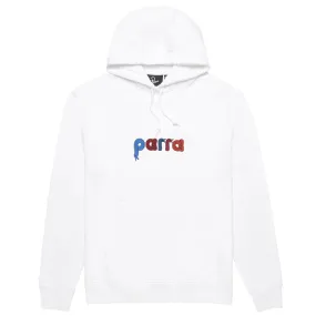 BY PARRA BIRD FACE FONT HOODED SWEATSHIRT // WHITE