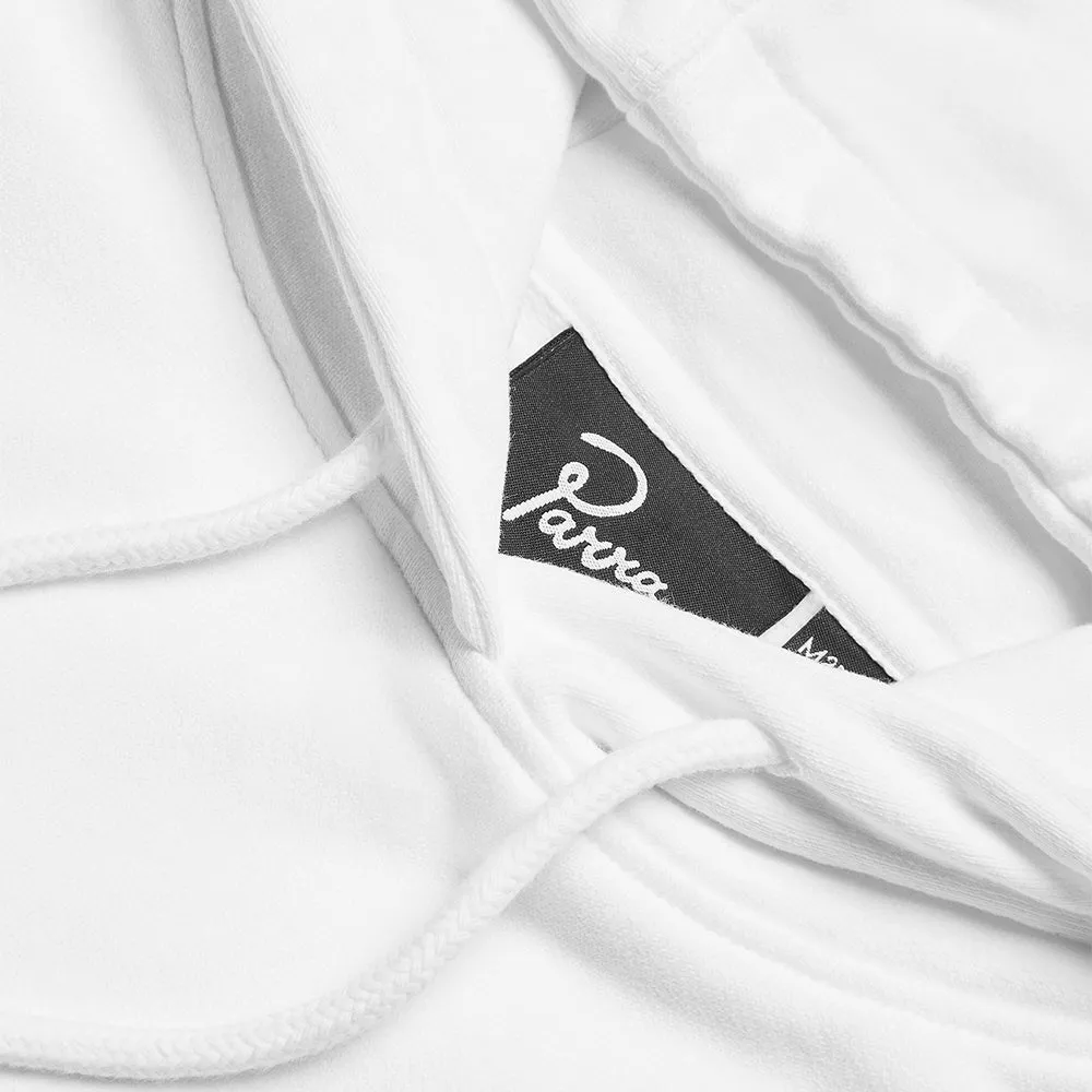 BY PARRA BIRD FACE FONT HOODED SWEATSHIRT // WHITE