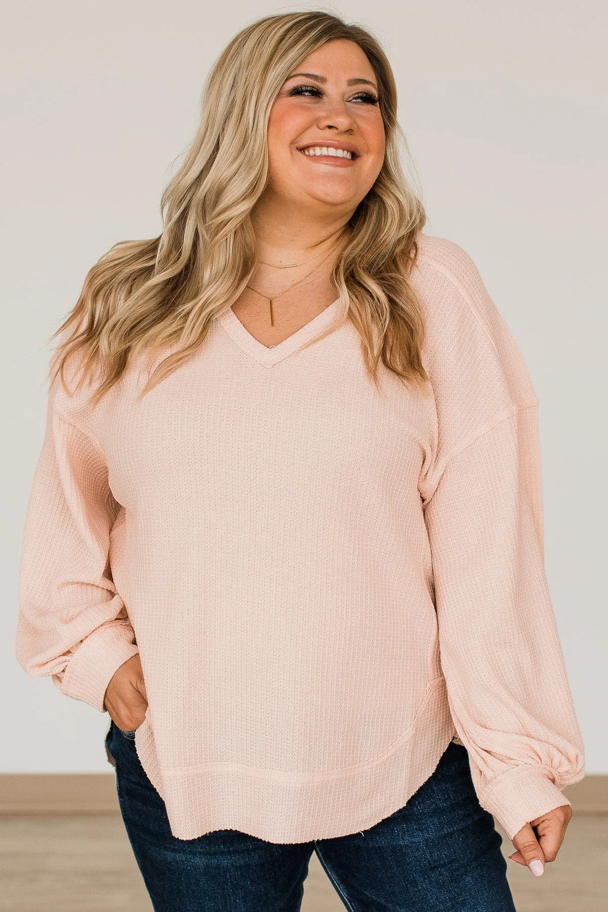 Light Blush Empowering Knit Top